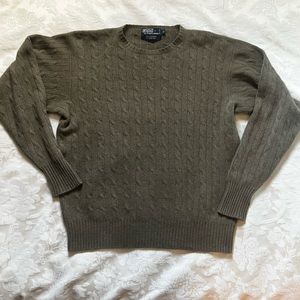 Ralph Lauren Blue Label Olive Green 100% Cashmere Sweater